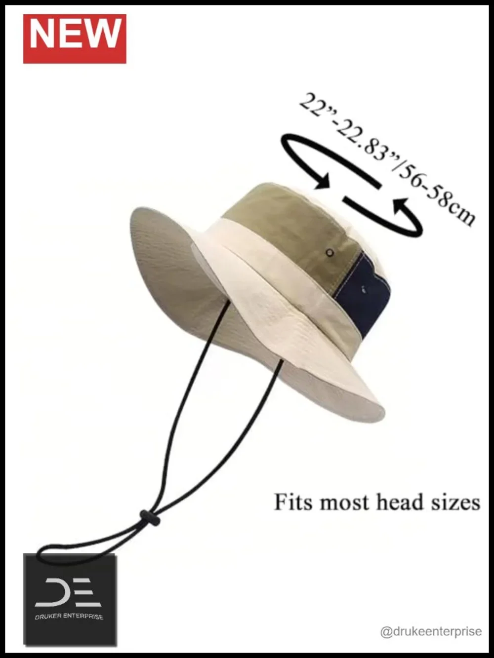 Waterproof Bucket Hat with Chin Strap UPF 50+ Sun Protection Quick Dry for